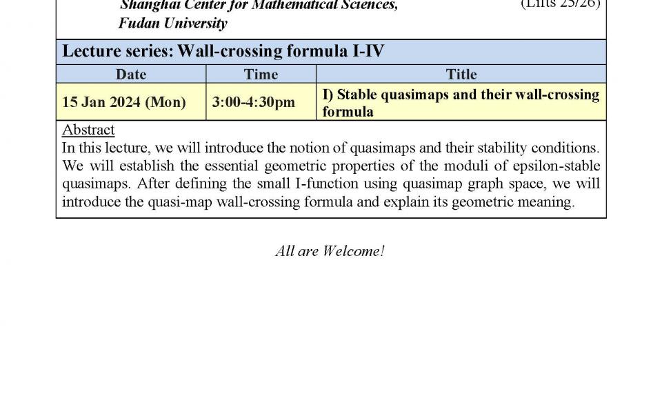 Department of Mathematics Algebra and Geometry Seminar Wall